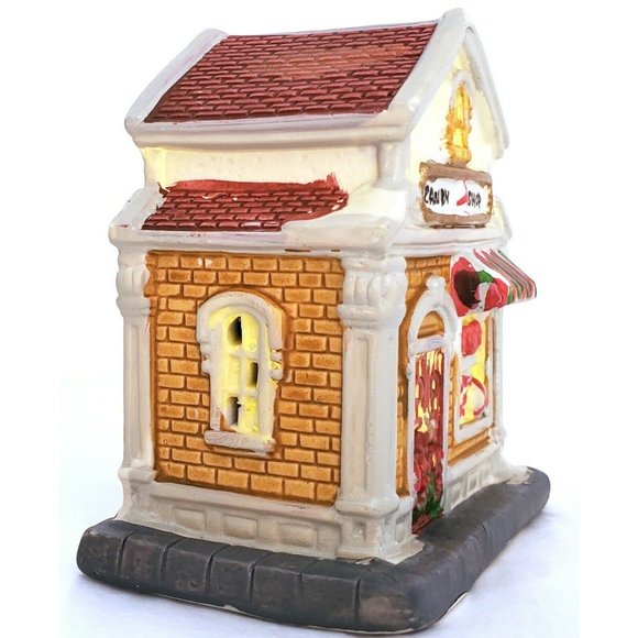 CANDY SHOP small Christmas Village Building Cobblestone Corner Windham Hts 4"hi - Picture 2 of 4